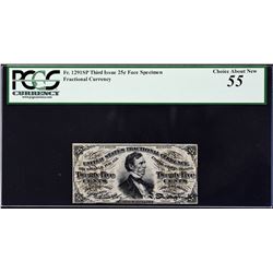 Lot of (3) Third Issue.  25 Cents.  Narrow Margin Fractional Currency Specimens.  PCGS Currency Grad