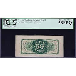 Fr. 1339sp. Third Issue. 50 Cents. Wide Margin Fractional Currency Specimen. PCGS Currency Choice Ab