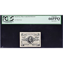 Lot of (5) Third Issue. Heath Face Plate Counterfeit Detectors. PCGS Currency Graded.