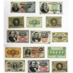 Lot of (25) Fractional Currency Notes. Very Fine to About Uncirculated.
