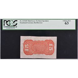 Fr. 1276sp. Third Issue. 15 Cents. Wide Margin Fractional Currency Specimen.