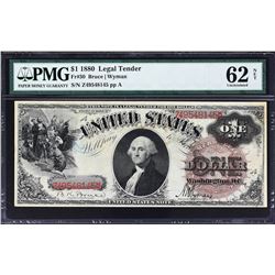 Fr. 30 1880 $1 Legal Tender Note PMG            Uncirculated 62 Net.               Discoloration, St