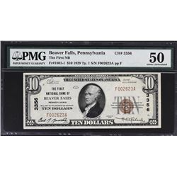 Lot of (4) Pennsylvania 1929 Ty. 1 National Banknotes. PMG Graded.