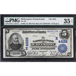 Lot of (2) Pennsylvania 1902 Plain Back National Banknotes. PMG Graded.