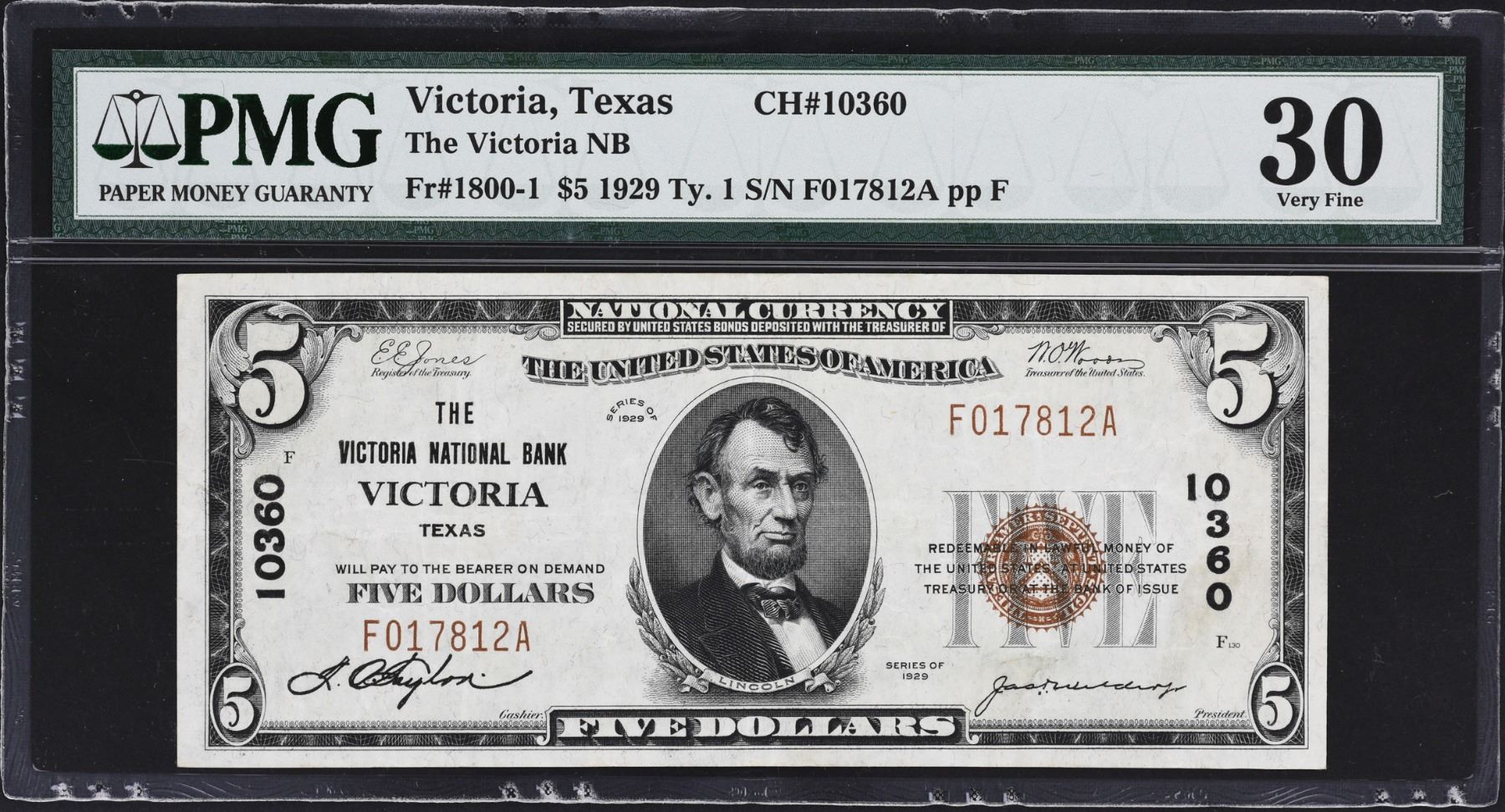 Lot of (4) Texas National Banknotes. PMG Graded.