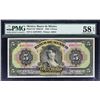 Image 1 : Banco de Mexico. 9.8.1933, 5 Pesos. P-21f. PMG Choice About Uncirculated 58 EPQ.