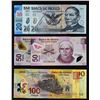 Image 1 : Banco de Mexico. 2005 to 2015, Mixed Denominations. P-122 to 130. About Uncirculated to Gem Uncircul