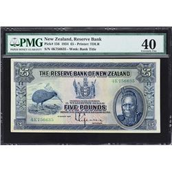 Reserve Bank of New Zealand. 1.8.1934, 5 Pounds. P-156. PMG Extremely Fine 40.