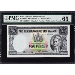 Reserve Bank of New Zealand. ND (1960-67), 5 Pounds. P-160d. PMG Choice Uncirculated 63.