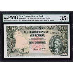Reserve Bank of New Zealand. ND (1955-56), 10 Pounds. P-161b. PMG Choice Very Fine 35 EPQ.