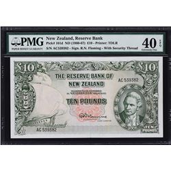 Reserve Bank of New Zealand. ND (1960-67), 10 Pounds. P-161d. PMG Extremely Fine 40 EPQ.