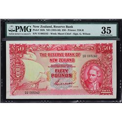 Reserve Bank of New Zealand. ND (1955-56), 50 Pounds. P-162b. PMG Choice Very Fine 35.