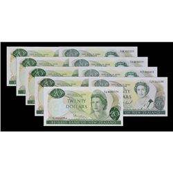 Reserve Bank of New Zealand. ND (1967-92), 20 Dollars. P-167 & 173. Very Fine to Gem Uncirculated.