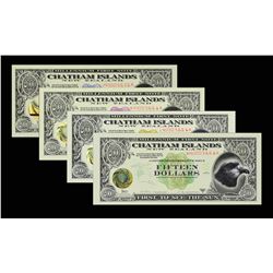 Chatham Islands Local Notes. 1999A, 2, 3, 10 & 15 Dollars. 2001 3, 5, 8, 10, & 15 Dollars