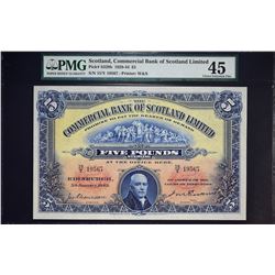 Commercial Bank of Scotland Limited. 5.1.1943, 5 Pounds. P-S328b. PMG Choice Extremely Fine 45.