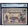 Image 2 : Standard Bank. ND (1900-20), 5 Pounds. P-423s. PMG Choice Uncirculated 64 Net. Previously Mounted, S
