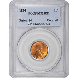 1924 MS-65 RD PCGS.