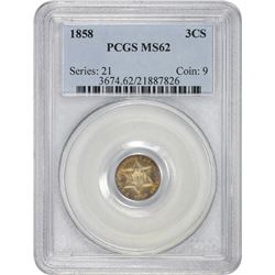 1858 MS-62 PCGS.