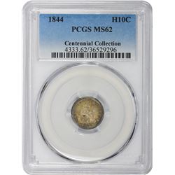 1844 Triple-Punched Date. MS-62 PCGS.