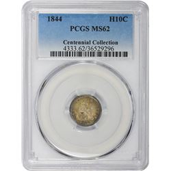 1844 Triple-Punched Date. MS-62 PCGS.