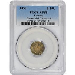1855 Arrows. AU-53 PCGS.
