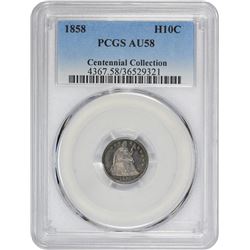 1858 AU-58 PCGS.