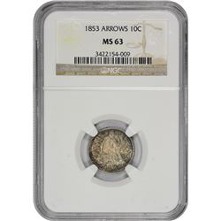 1853 Arrows. MS-63 NGC.