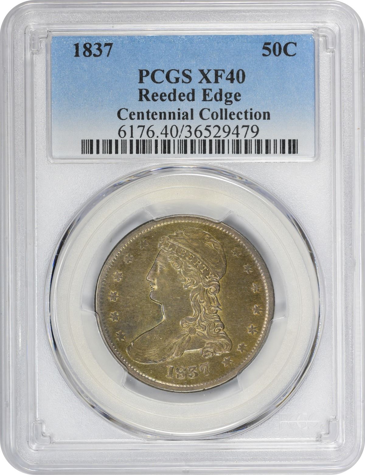 1837 Reeded Edge. EF-40 PCGS.