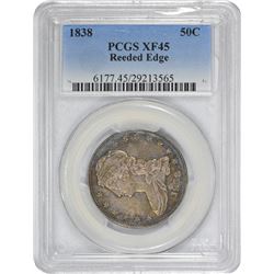 1838 Reeded Edge. EF-45 PCGS.