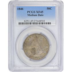 1846 Medium Date. EF-45 PCGS.