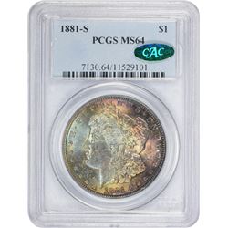 1881-S MS-64 PCGS. CAC.