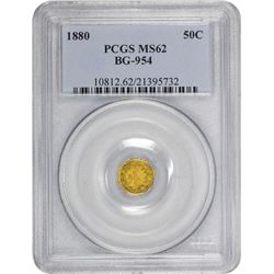 1880 Octagonal 50¢. BG-954. Indian Head. Rarity-4. MS-62 PCGS.