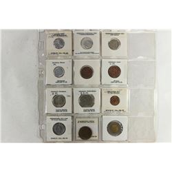 12 ASSORTED FOREIGN COINS OLD DEALER STOCK