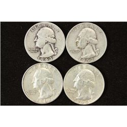 1943,52-D,63 & 64-D WASHINGTON SILVER QUARTERS