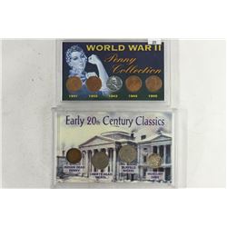 2 US COIN SETS-WWII PENNY COLLECTION AND EARLY
