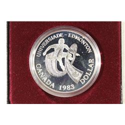1983 CANADA EDMONTON PROOF SILVER DOLLAR