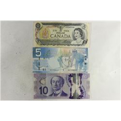$16 FACE VALUE CANADIAN CURRENCY 1973-$1,