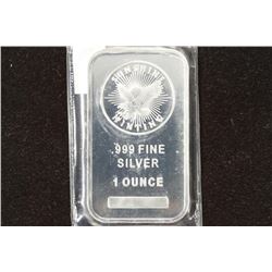 1 TROY OZ .999 FINE SILVER PROOF BAR SUNSHINE MINT