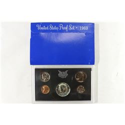 1969 US PROOF SET WITH BOX, 40% SILVER JFK HALF