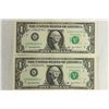 Image 1 : 2-2003-A $1 FRN'S LOW CONSECUTIVE SERIAL 'S UNC