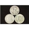 Image 1 : SILVER HALF DOLLAR TRIO 1943 WALKING LIBERTY HALF,