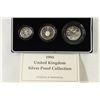 Image 1 : 1994 UNITED KINGDOM THREE-COIN SILVER PROOF