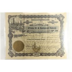 1912 O'FALLON OIL $ DEVELPMENT COMPANY STOCK