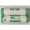 Image 1 : 2-$5 ROLLS OF 2009-D ROOSEVELT DIMES BRILLIANT UNC