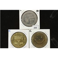 3 ASSORTED LAS VEGAS, NEVADA $1 GAMING TOKENS