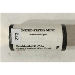 $25 ROLL OF 2012-P GROVER CLEVELAND (1ST TERM)
