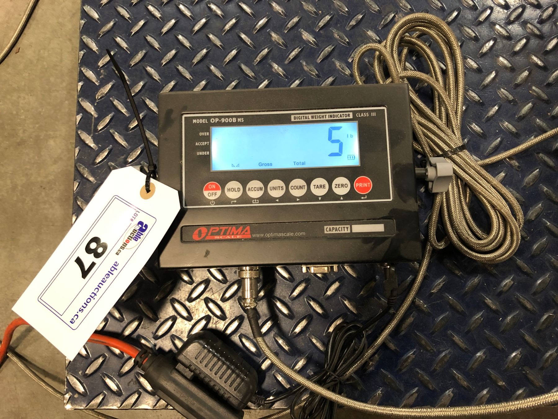 Optima Control System Scale OPTIMA MODEL OP-900B NS WAREHOUSE PLATFORM SCALE, 5000 LB CAPACITY