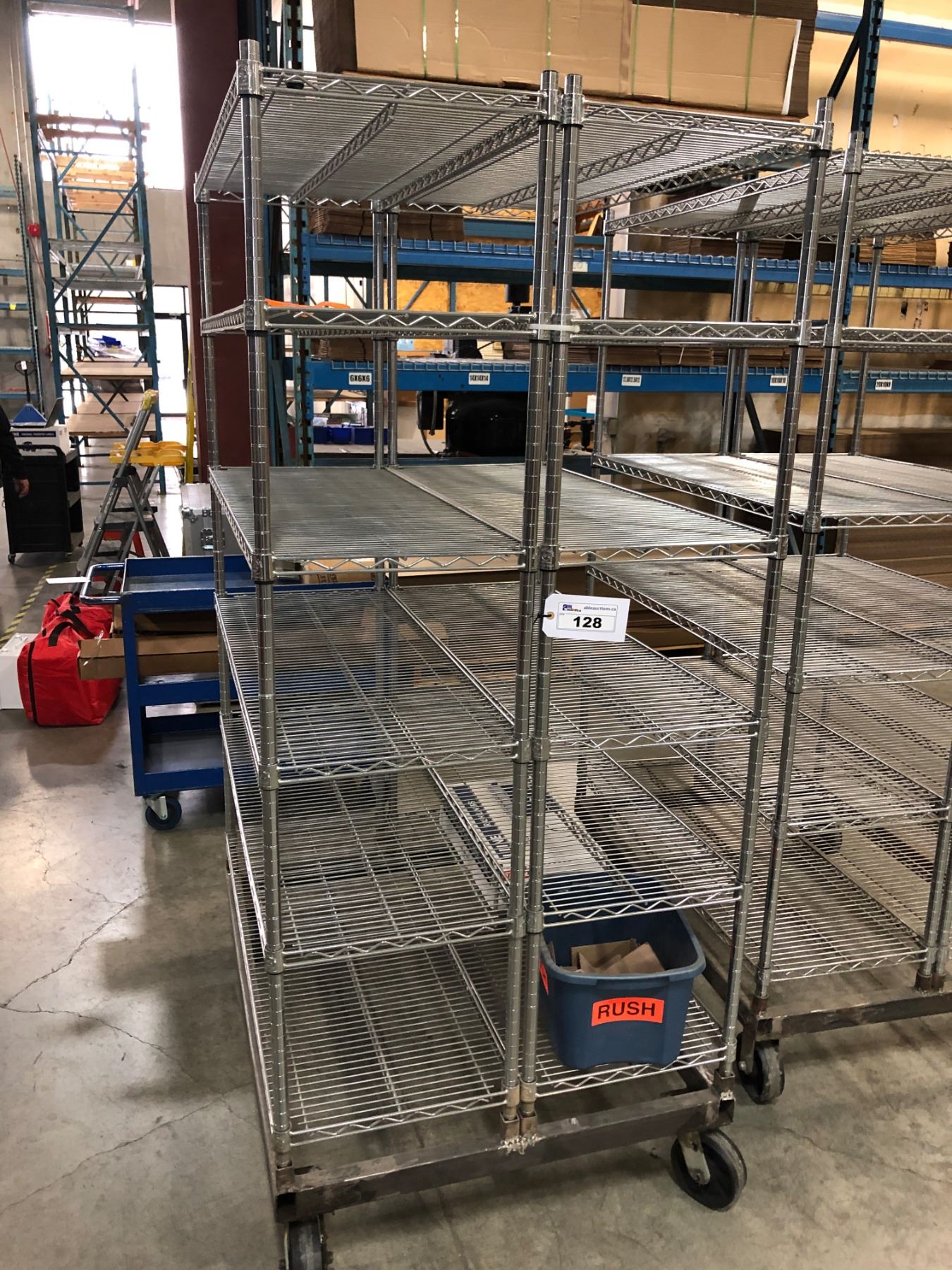 CUSTOM DOUBLE WIDE METRO RACK WITH HEAVY DUTY BASE