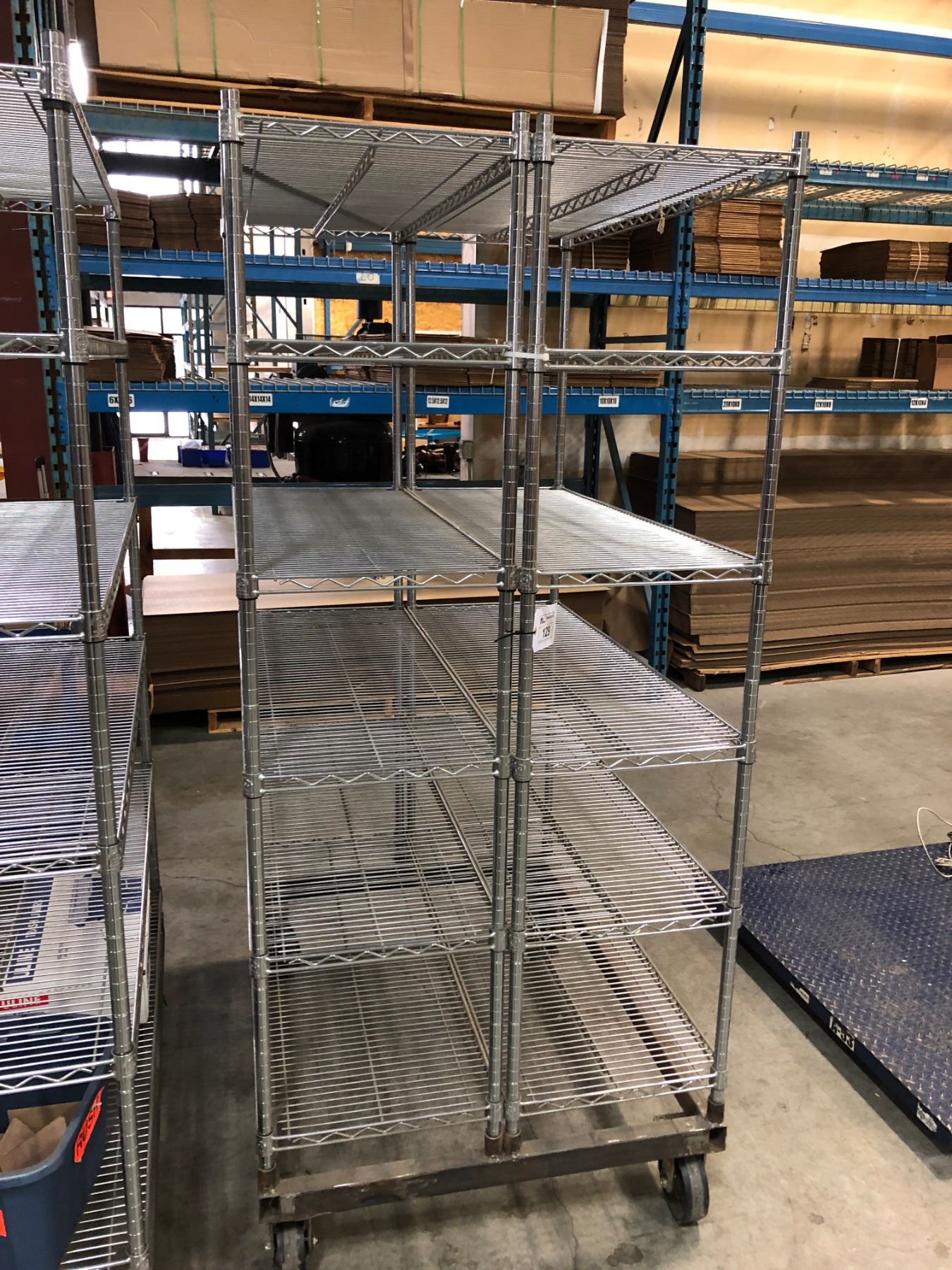 CUSTOM DOUBLE WIDE METRO RACK WITH HEAVY DUTY BASE