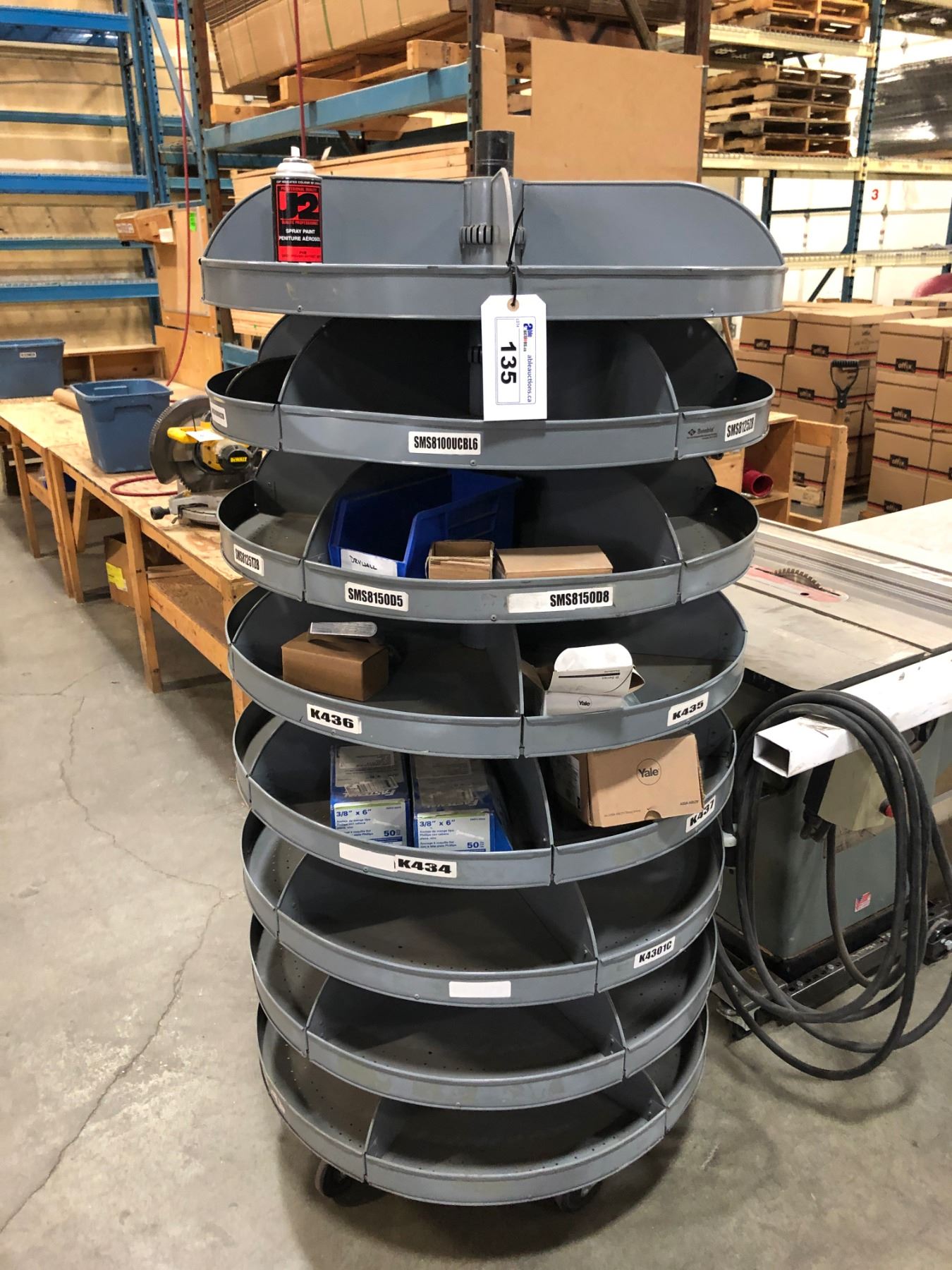 MOBILE SPINNING PARTS RACK - Able Auctions